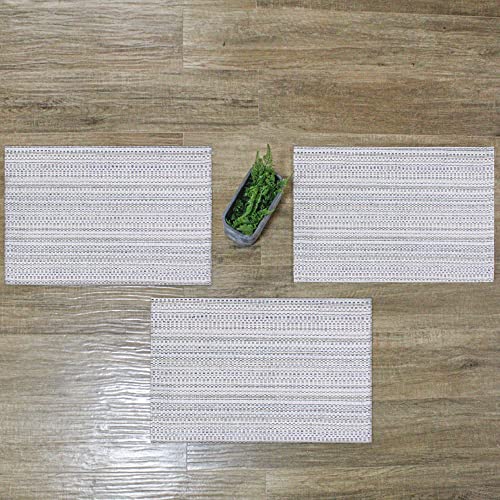 Jogo 3 Peças Tapetes Capacho Decorativo Lava na Máquina 45cm x 65cm Kit de Tapetinho Porta Cozinha B