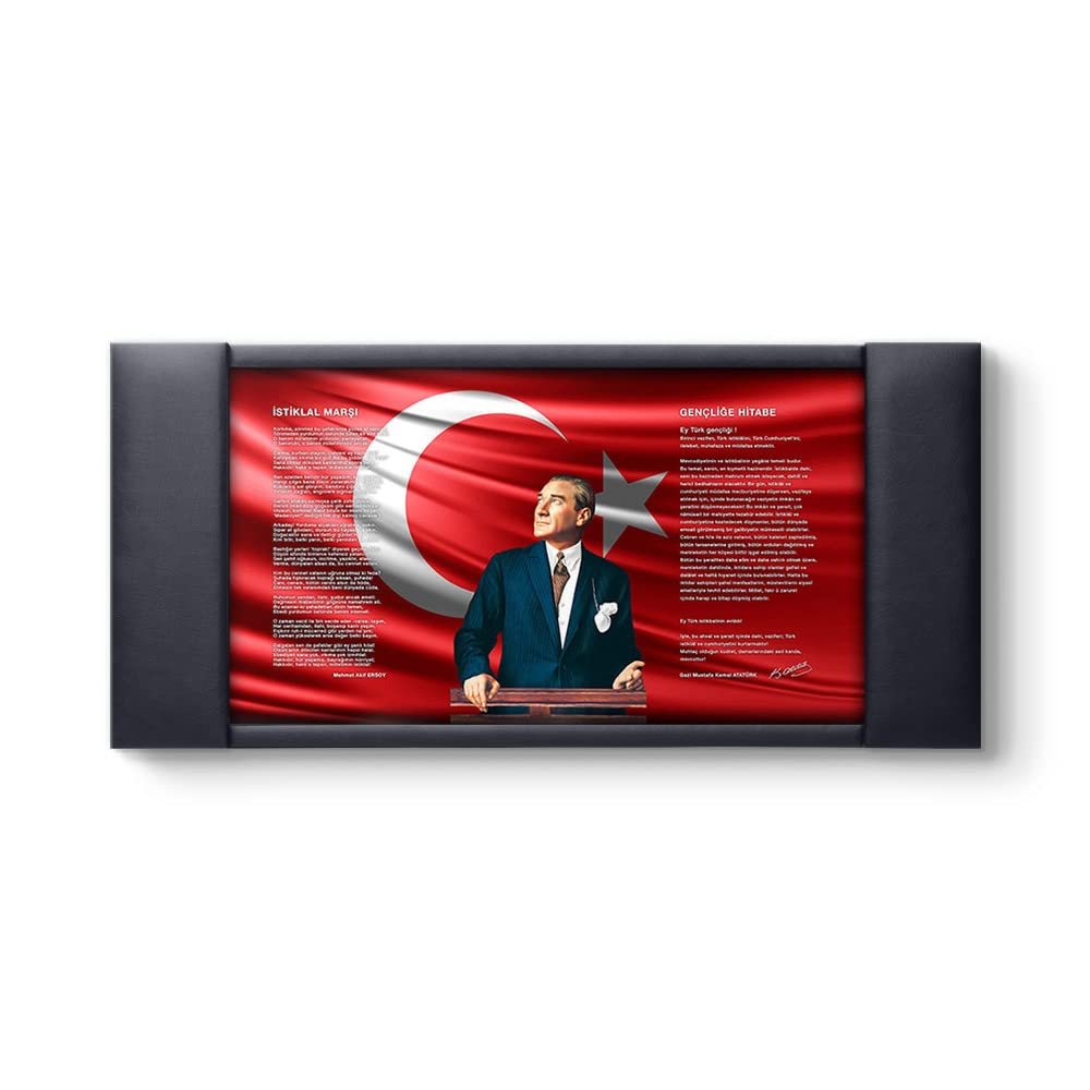 tabloshop İstiklal Marşı Gençliğe Hitabe Atatürk Makam Panosu 200 x 100