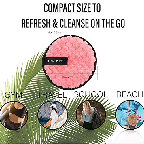 Preisvergleich Produktbild EcoFirst Wiederverwendbare Abschminkpads 2020 [ Mikrofaser 4 Stück / Beiseitig Verwendbar ] / Wattepads wiederverwendbar / Make Up Entferner Pads / Zero Waste Wattepads