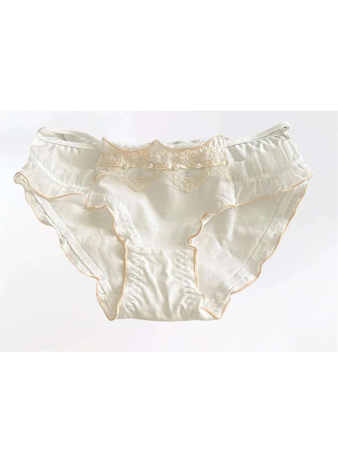 Damenunterwäsche, Spitze, gestrickt, nahtlos, mittlere Taille, weich, bequem, 4 Stück