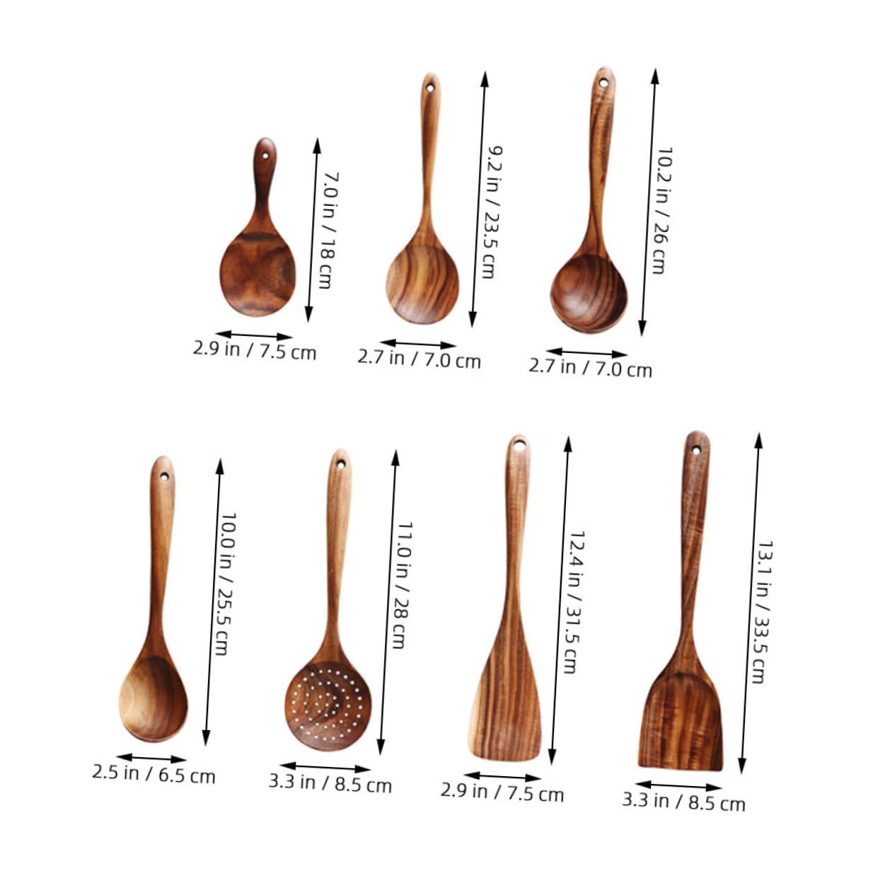 Veemoon Set di Cucchiai per Servire e Preparare Insalate per Cucina con Design Multifunzionale in Legno Elegante e Pratico