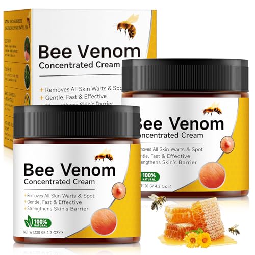 2 Pack Bee Venom Skin Treatment Cream Comprehensive Cream for Skin Tag & Spot Removal Firming & Lifting Reducing Wrinkles & Blemishes Natural Moisturizer for All Skin Types|4.2 Oz