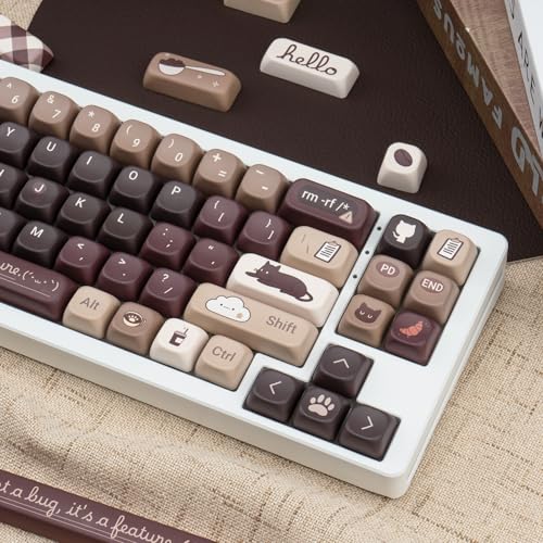 Image of PBT Keycaps Programmer Coffee Brown 150 Keys MX Switch Key Cap