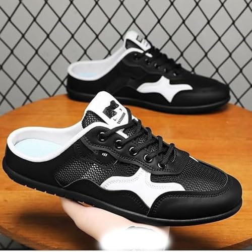 Men's Backless Sneakers Slip-On Trainers Ultra-Soft Breathable Mesh Mule Shoes for Men Lightweight Casual Sports Slippers Low-Top Walking Outdoor Hiking Shoes3