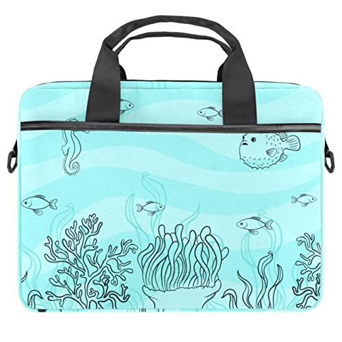 Sacoche bandoulière ordinateur antichoc 13.3 pouces motif corail