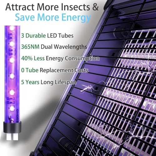 Image of Electric Mosquito Killer, Fly Insect Killer Machine, Insect Bug Zapper,Fly Catcher and Trap Killer LED Lamp for Restaurants,Home,Office,Bedroom-Rechargeable Night Lamp (Black-202)