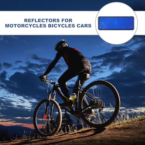 Image of PATIKIL Rectangle Rear Reflectors, 2 Pcs Safety Reflective Warning Reflector Plastic Universal Motorcycle Reflector with M5 Screw Mount for Car Motorcycle Trailer Bike Bicycles, Blue