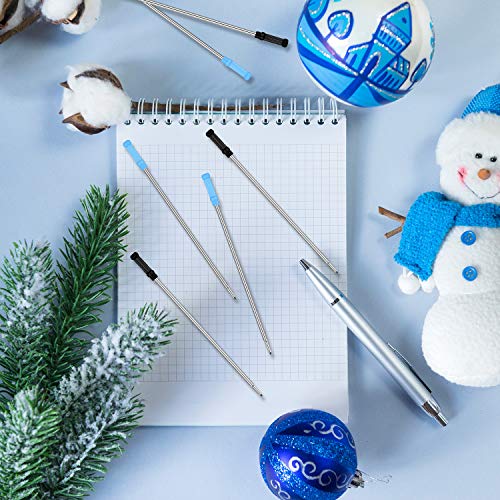 12 Pieces Ballpoint Pen Refills Replaceable Compatible With Cross Ballpoint 1.0 Mm 4.5 Inch Smooth Writing Quick Drying Refill With Black Velvet Bag, Black And Blue #TOP6