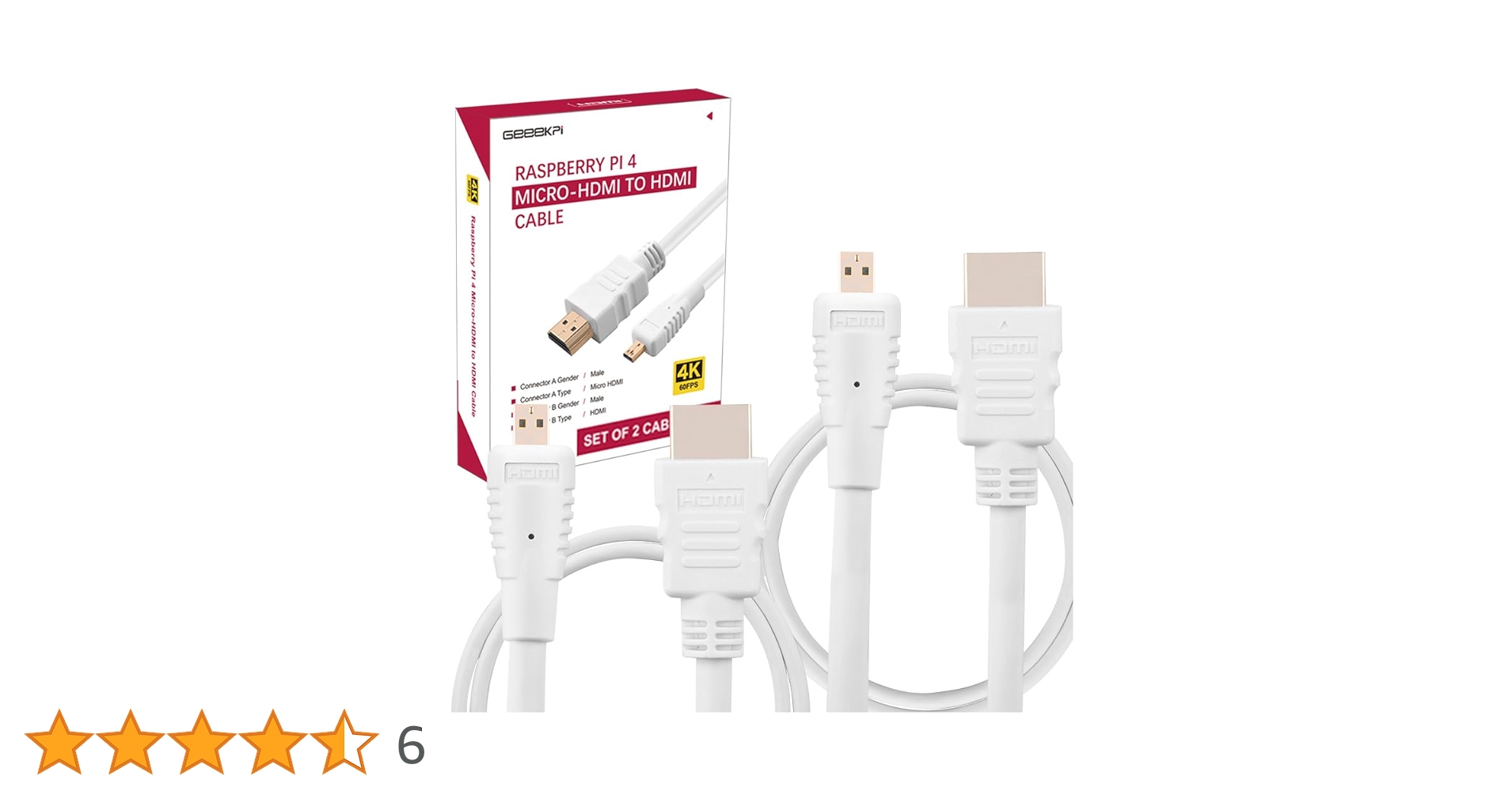 Amazon | GeeekPi HDMI ケーブル 1m ホワイト Raspberry Pi 4 Micro Amazon | GeeekPi HDMI ケーブル 1m ホワイト Raspberry Pi 4 Micro