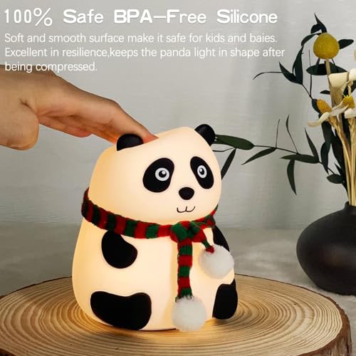 Image of Rechargeable Cute Panda Night Light for Kids| 7 Color Changing Silicone LED Light with USB Charging Cable |Soft & Safe Lamp for Kids, Baby,Children Room & Bedroom Decor