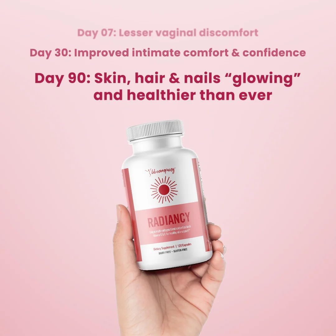 BB Company Radiancy | Vaginal Probiotics for Vaginal Dryness, pH Balance | Fights Itch, Odor | Anti-Aging | Hyaluronic Acid, Probiotics, Vitamin C, Multi Collagen | 3 Pack