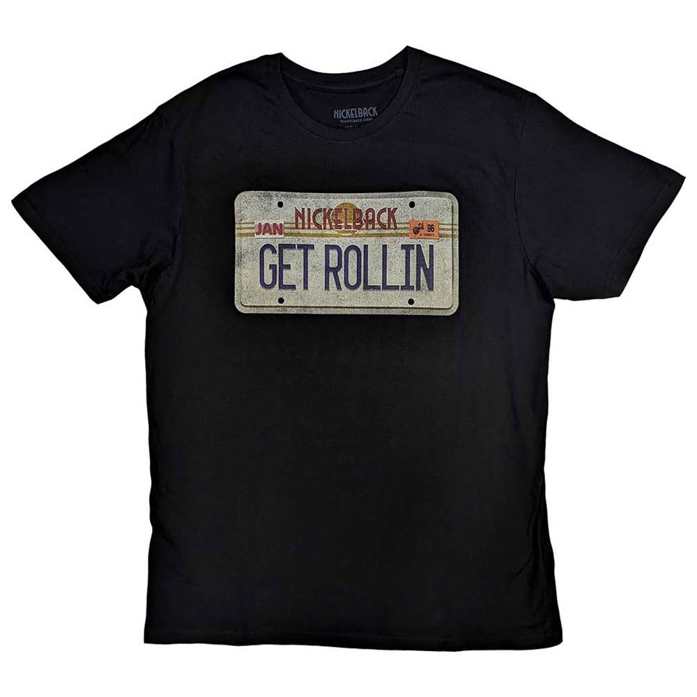 Rock Off officially licensed products Nickelback License Plate Band Logo T Shirt S Black