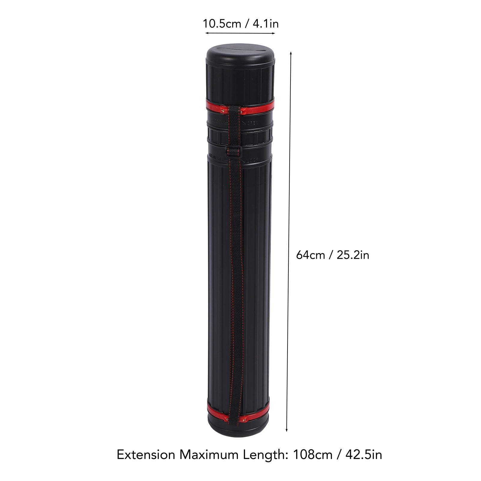 Tubo para Póster, Tubo de Almacenamiento de Póster Extensible de 25,2 a 42,5 Pulgadas, de Soporte para Planos con Correa para el Hombro para Documentos, Planos, Obras de Arte, Pergaminos