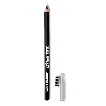 L.A. COLORS On Point Brow Pencil W/Built In Brush, Black CBP399