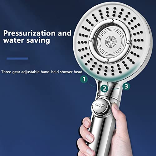 Pommeau de douche haute pression blanc à 3 modes réglables