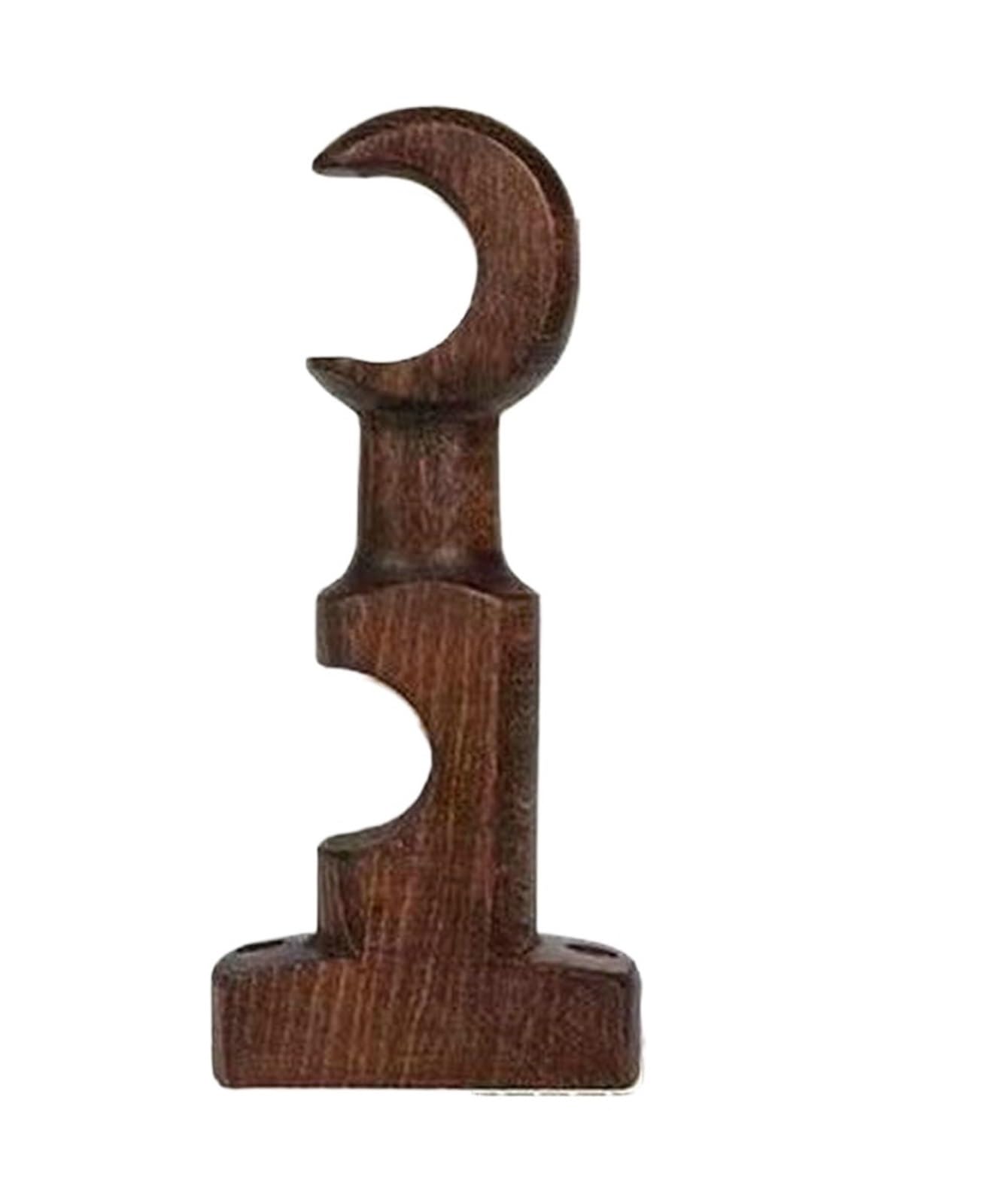 GLDYTVF Walnut Curtain Rod Bracket Support 30mm Beech Wood Terminal Ring Holder Heavy-Duty Triangle Design for Curtains 1 Piece - Perfect Home Decor Accessory
