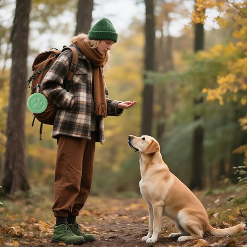 SLSON 2 Stück Hundefütterbox Training, Leckerlitasche für Hunde, Haustierfutter Aufbewahrungsbox, Hundereisen Zubehör