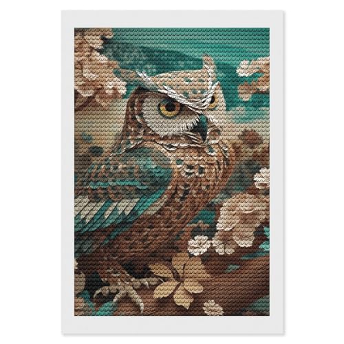 Kit peinture diamant 5D Owl2 broderie diamant strass chouette décoration adulte