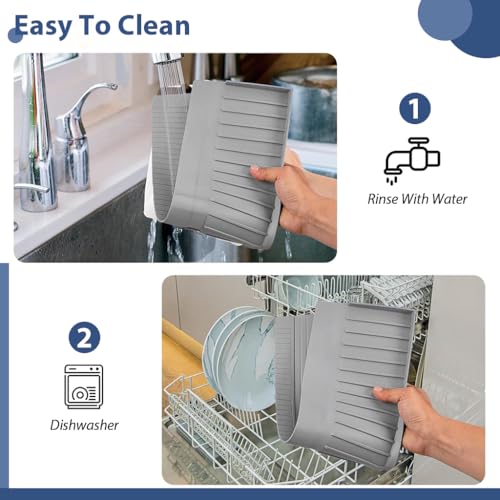 Image of HASTHIP Sink Splash Guard in Kitchen, Sink Water Splash Guard, Multifunction Dry and Wet Separation Strip (4x20 inches)