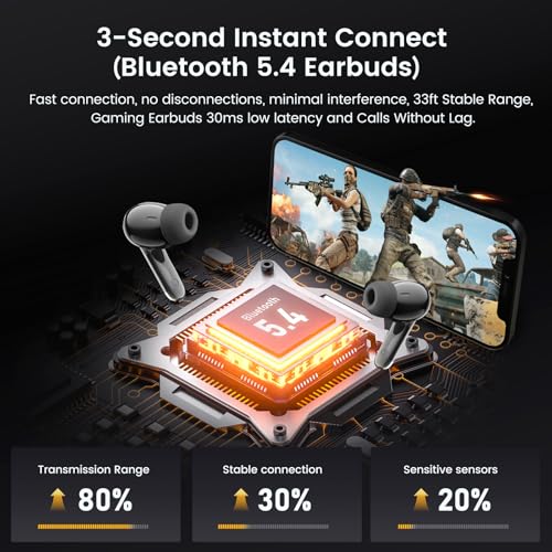 Transformers Wireless Earbuds Bluetooth 5.4 with Low Latency Gaming Mode, 38H Playtime, Noise Cancelling Headphones with Mic, LED Display, Hi-Fi Stereo Sound for Mobile/PC (Optimus Primal Grey) - image 2