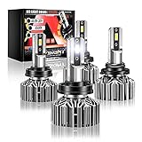 NOVSIGHT H11/H9/H8 Low Beam 9005/HB3 High Beam LED Headlight Bulbs Combo, 26000 Lumens 300% Super Br