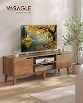VASAGLE TV Placez-vous avec la station de recharge, pour 65-Inch TV, Centre de divertissement avec LED Lumière, console de 57,9 pouces longue, style transitoire, pour le salon, chambre à coucher, miel brun ULTV560K01
