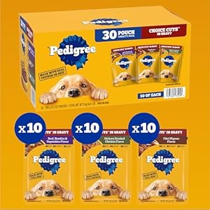 Pedigree Choice Cuts In Gravy Adult Soft Wet Dog Food 30-Count Variety Pack, 3.5 oz. Pouches Pedigree Choice Cuts In Gravy Adult Soft Wet Dog Food 30 Count Variety Pack 35 oz Pouches