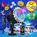 Segotendy Halloween Projector Lights Outdoor, 8 Images Mode Lights Projector with 96 Cartoons, Waterproof Holiday Ghost Projector with Remote Control,Timer for Halloween Christmas Decorations