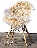  Tibet Lammfell champagne 90 x 50 cm mongolisches Lammfell Tibetlammfell