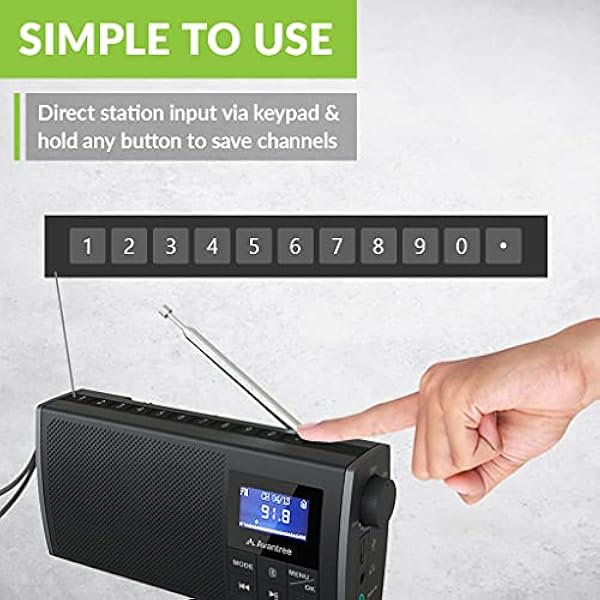 Avantree Soundbyte 860s Portatile Radio FM con Altoparlante Bluetooth 5.0, Lettore MP3 e SD, 3 in 1, Potente 6W, Auto Scansione & Memorizzazione, Batteria Ricaricabile 8H, Radiolina Piccola Esterno