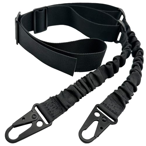 DDOUT 2 Point Rifle Sling with HK Hook, Gun Sling and ar Strap Length Adjustable with Elastic Bungee...