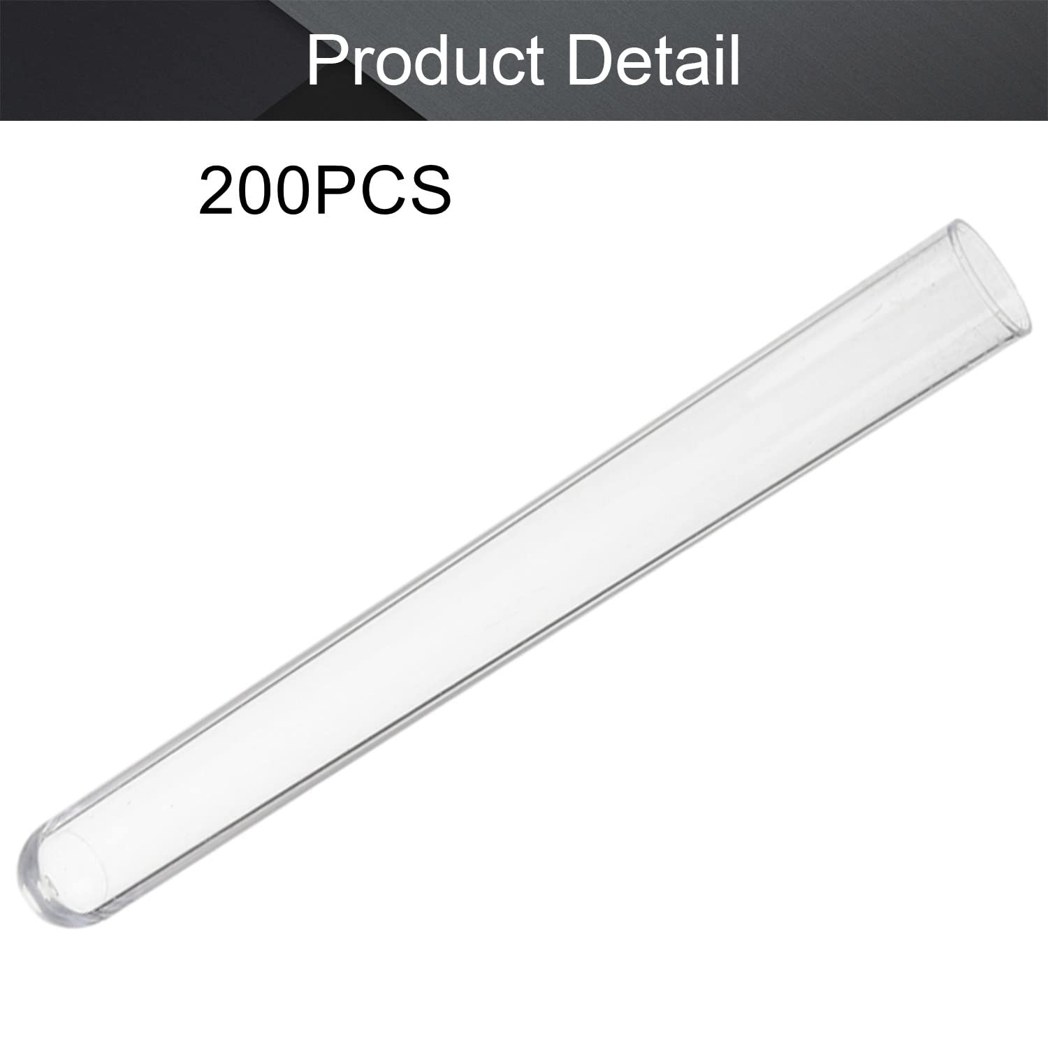 Othmro 200 Stück transparente Kunststoff-Reagenzgläser mit weißen Kappen, 16 x 150 mm Mini-Reagenzgläser mit Deckel, für Schmuck, Rocailles, Pulver, Gewürz, Flüssigkeit, Experimentier, Hefe, Proben