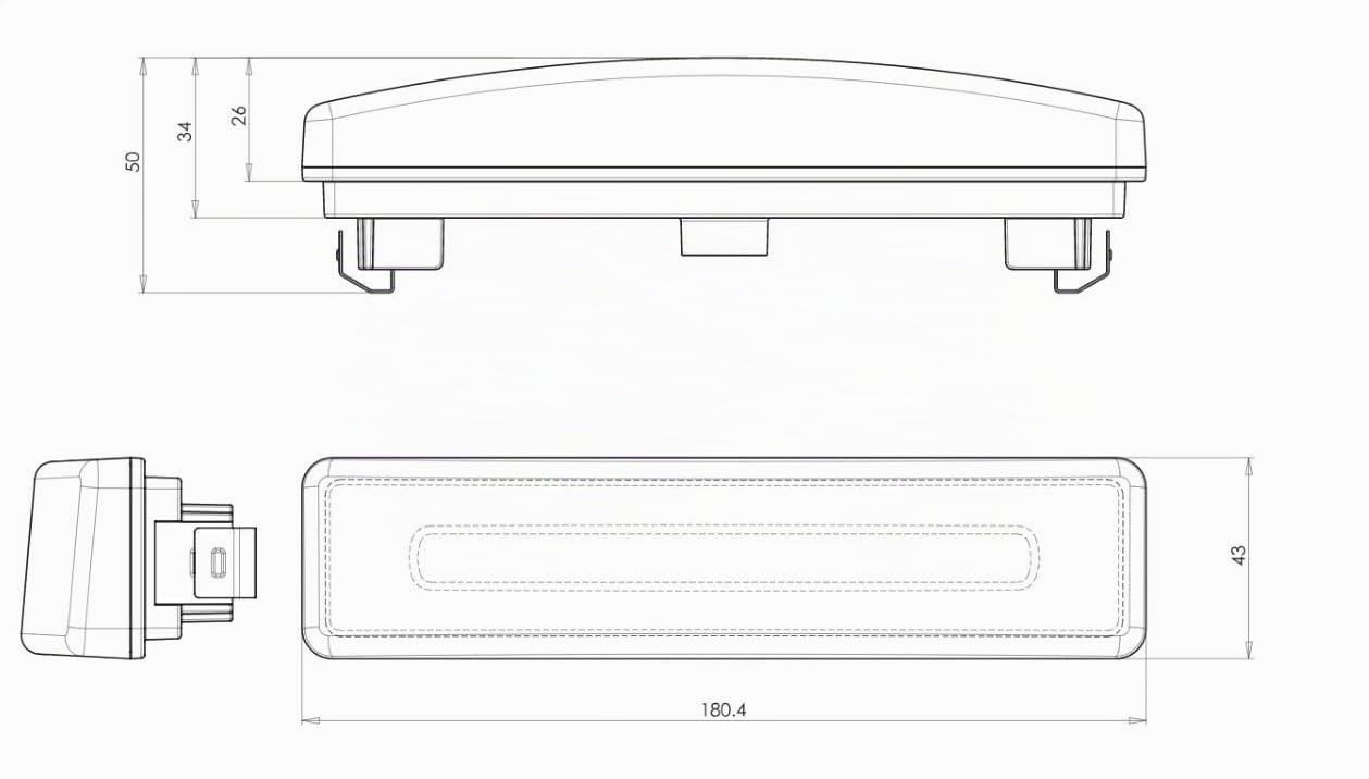 2 luci a LED di posizione anteriori al neon per cabina del tetto Scania 24 V con marchio E