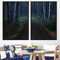 2 Piece Framed Canvas Wall Art Rustic Woods Canvas Prints Home Artwork Decoration for Living Room,Bedroom - 16
