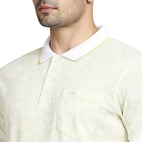 Image of Colorplus Men's Pure Cotton Print Pattern Tailored Fit Polo Neck Half Sleeve Casual T-Shirt