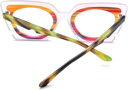 Miniatura 8 de HEPIDEM Gafas de acetato multicolor degradadas con marco para mujer, gafas grandes grandes 2023