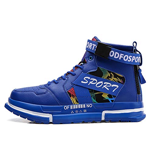 Men Fashion Sneakers Stylish Sport Running Tennis Shoes Casual Athletic Walking Shoe Runner Gym Jogging Trainers Blue Size 8.5