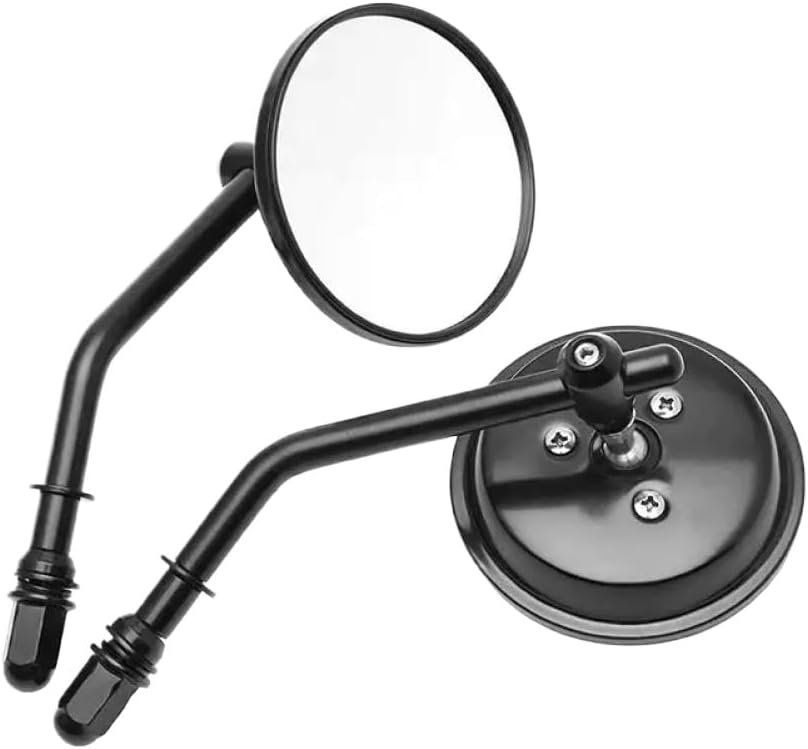 Black Aluminum Motorcycle Rearview Side Mirror Compatible With Sportster S Softail Fat Bob Iron 883(black)