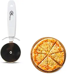 Cortador de Pizza Profissional em Aço Inoxidável, Lâmina Circular de 19cm, com Cabo Ergonômico para Uso Doméstico e Comercial