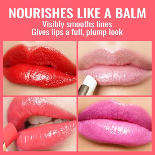4. Bild von Oulac 2 in1 Lippenstift und Lip Balm, Saftiger und Glänzender Lippenpflege Lippenstift,Geschmeidige und Hydratisierte Lippen, Glänzendes Finish für trockene, rissige und spröde Lippen, Vegan (01)