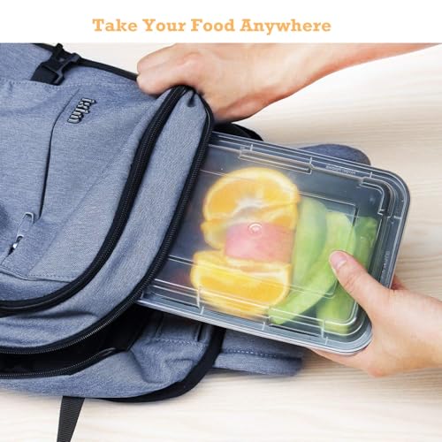 Foto von HENSHOW 1 Fach Meal Prep Container mit 20er, 1000ML Prämie Wiederverwendbar BPA Free Lunchbox mit Deckel, Mikrowelle, Gefrierschrank, Spülmaschinenfest