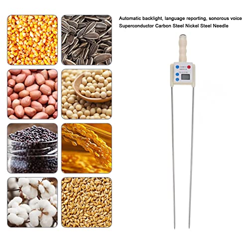 Foto von Getreide-Feuchtigkeitsmesser, Multifunktionaler Feuchtigkeitsmesser, LED-HD-Display, Schnelle Messung, Doppelnadel-Getreidefeuchtigkeitsmesser mit Rutschfestem Griff für Den Täglichen Gebrauch(L)