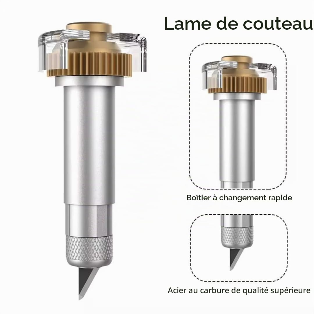 Lame de rechange compatible avec machine de découpe (Maker, Explore), pour sticker, gravure sur métal, travail du cuir et autres matériaux. Couteau avec base pour lames.