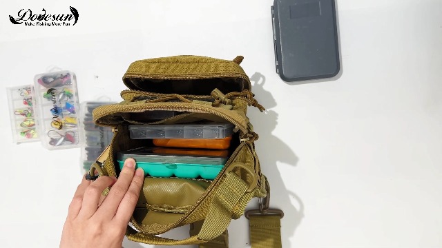 Borsa Pesca Dovesun Impermeabile - Zaino A Tracolla Con Scatole Per Attrezzi, Per Pesca A Mosca - Foto 7