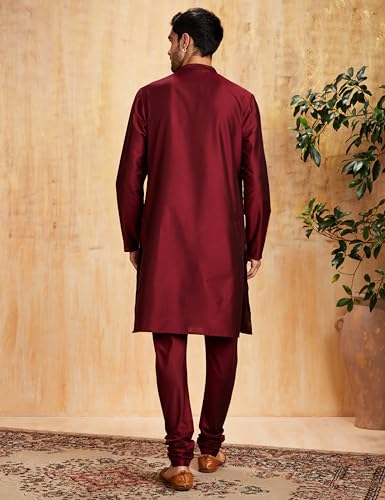 Image of Amazon Brand - Symbol Men Festive Long Regular Fit Kurta & Pyjama Set (2Pcs)