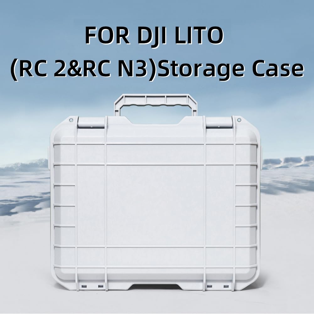 Mallette de transport rigide antidéflagrante pour DJI Lito X1 et Lito1:mallette en ABS résistante à la compression, étanche et antichoc, dotée d'une doublure amortissante et d'une bandoulière (Blanc)