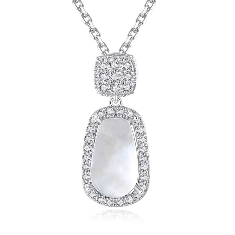 Bijoux pour Femmes pendentif jade blanc collier argent 925 - 6