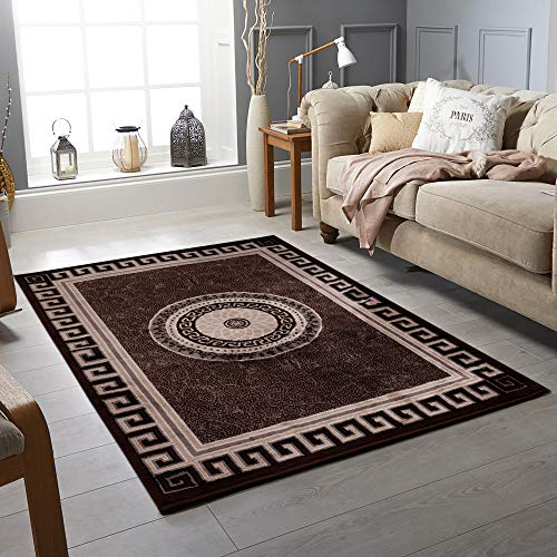 Modern Style Abstract Design Black Grey Brown Rug Living Room Bedroom Extra Large Dining Room Soft Touch Short Pile Carpet Area Rugs Non Shedding Kitchen (Brown, 160 x 230 cm)