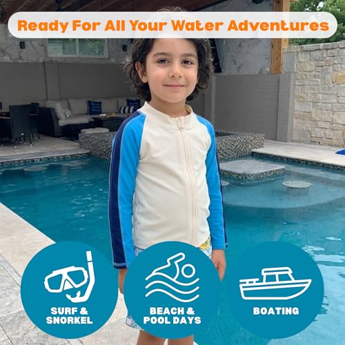 Image of SwimZip Boys' Long Sleeve Rash Guard & Swim Shorts Set - UPF 50+ Sun Protection