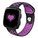 DEKER Bands Compatible with Fitbit Versa/Versa Lite/SE Smartwatch Bands, Breathable Soft Silicone Adjustable Replacement Bracelet Strap Wristbands (Large 6.7-8.9", Black/Purple)